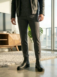 Luxe Deep Tread Chelsea Boots in Black