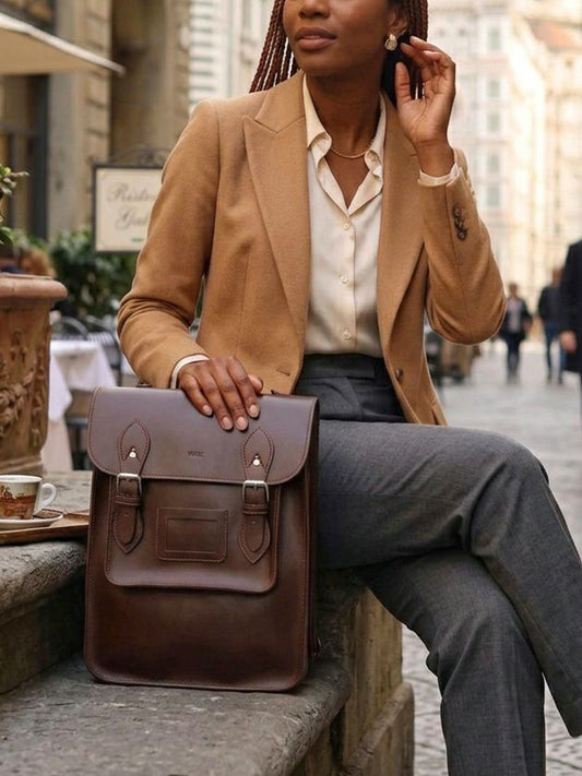 Large Backpack Satchel in Dark Brown