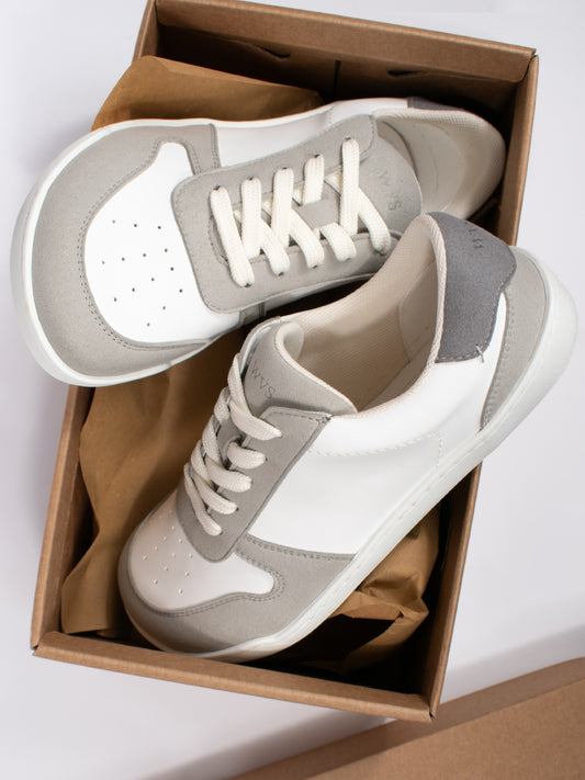 Barefoot Sneakers in White & Grey