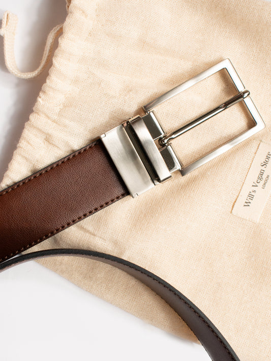3.5cm Reversible Belt in Black / Tan