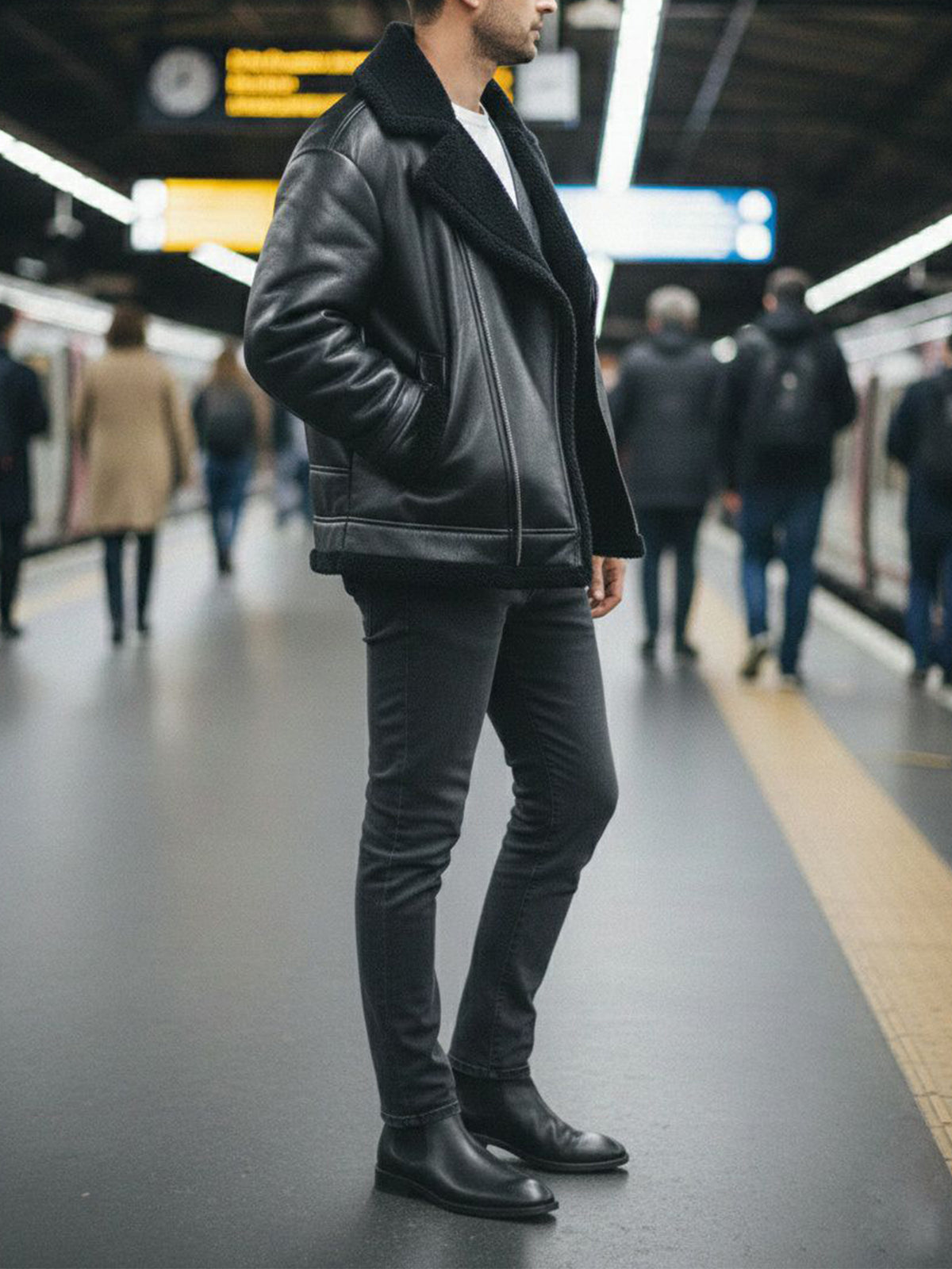 Oversized Recycled Vegan Shearling Aviator Jacket