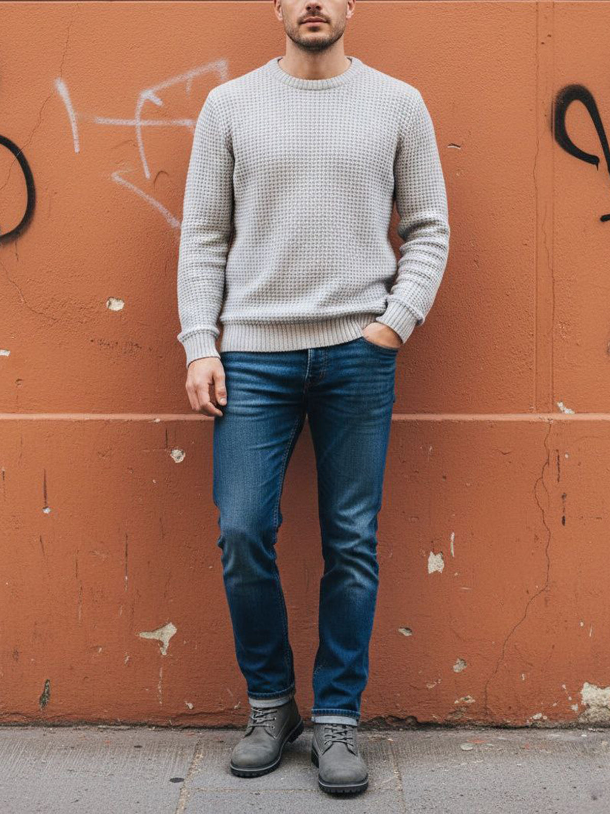 Recycled Chunky Rib in Grey Knit