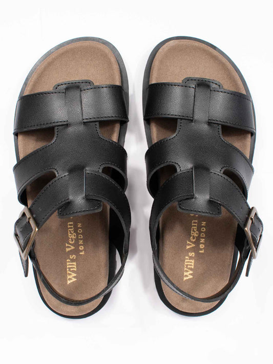 Gladiator Footbed Sandals in Black