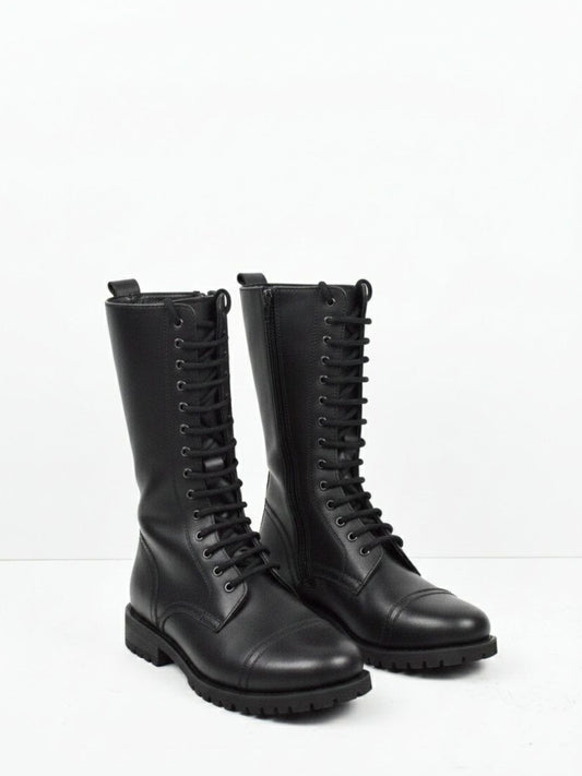 Goodyear Welt 14 Eye Boots in Black