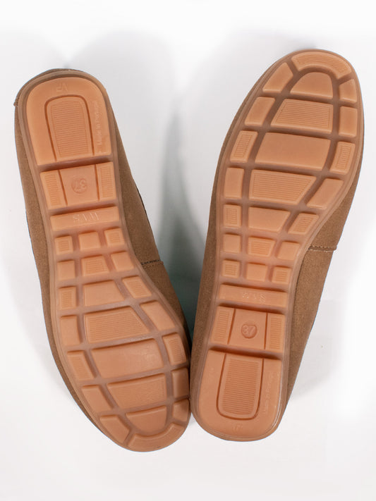 Vegan Suede Penny Loafers in Chestnut Vegan Suede