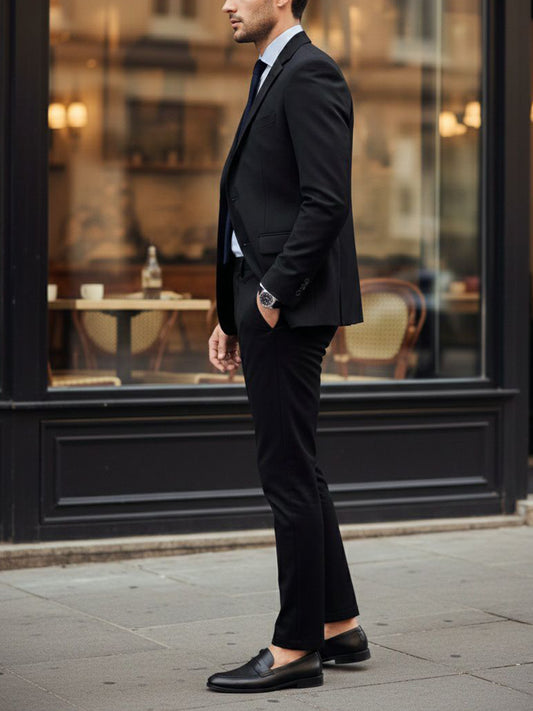 Two Piece Suit Trousers in Black