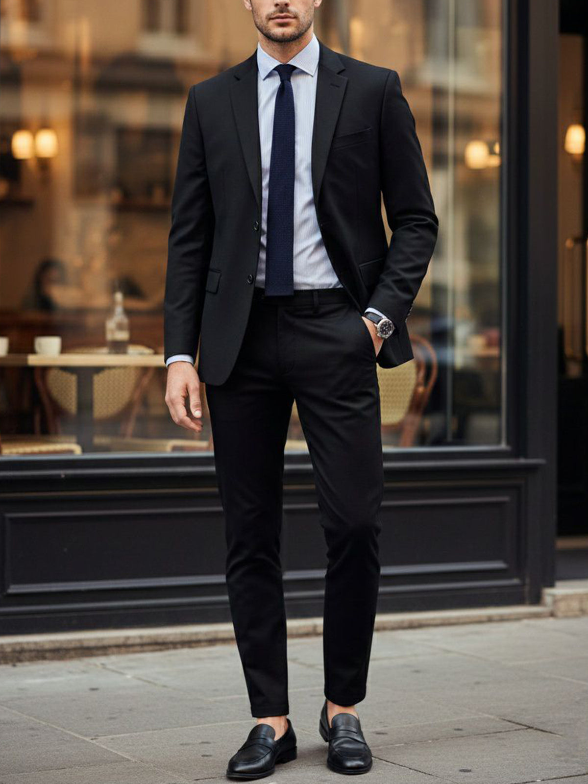 Two Piece Suit Jacket in Black