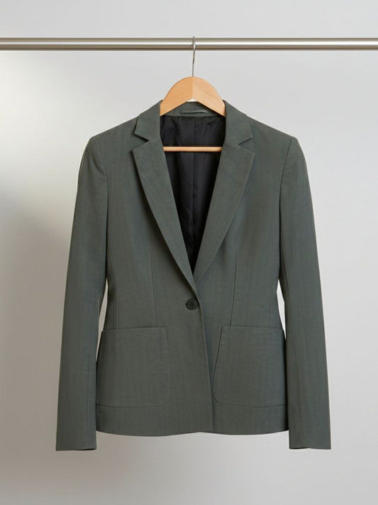 Vegan Wool Blazer in Green