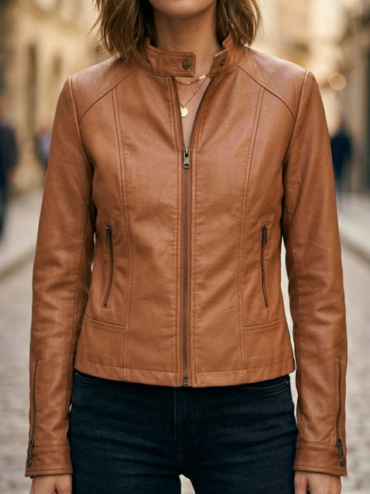 Racer Jacket in Black Vegan Leather