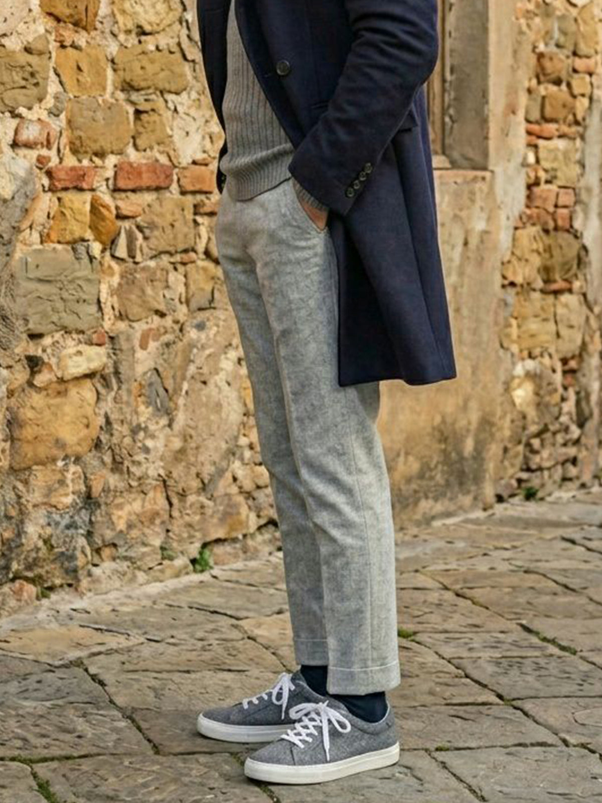 LDN Biodegradable Sneakers in Grey Knit