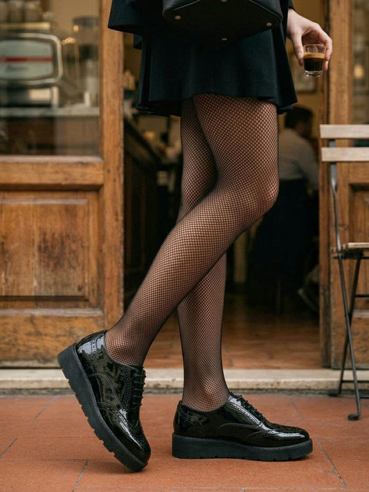 Flatform Brogues in Patent Black
