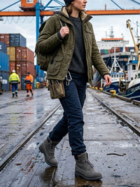 Insulated Dock Boots in Grey Vegan Suede