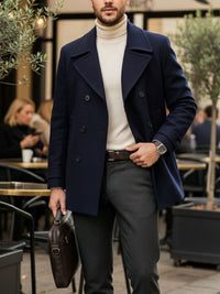 Pea Coat in Navy Blue