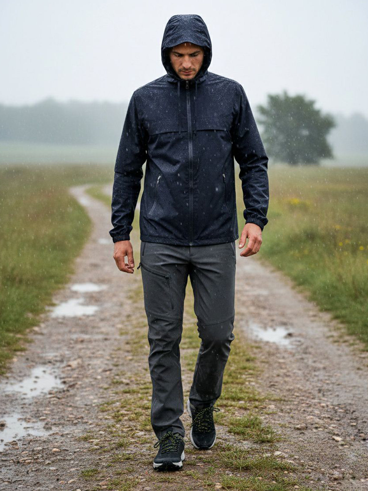 WVSport Water Resistant Lightweight Jacket in Navy Blue