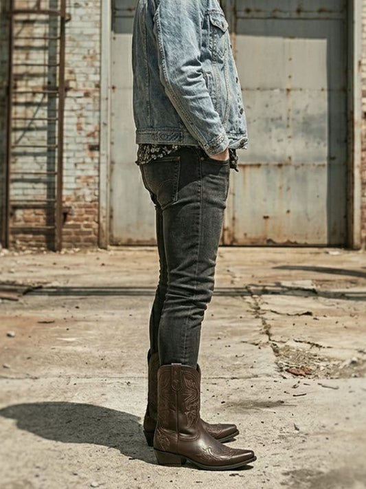 Western Boots in Dark Brown