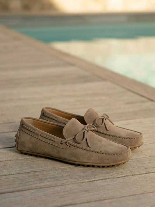 Vegan Suede Loafers in Mocha Vegan Suede