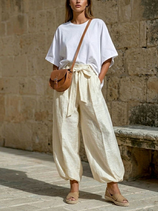 Recycled Espadrille Cross Over Straps in Beige Canvas