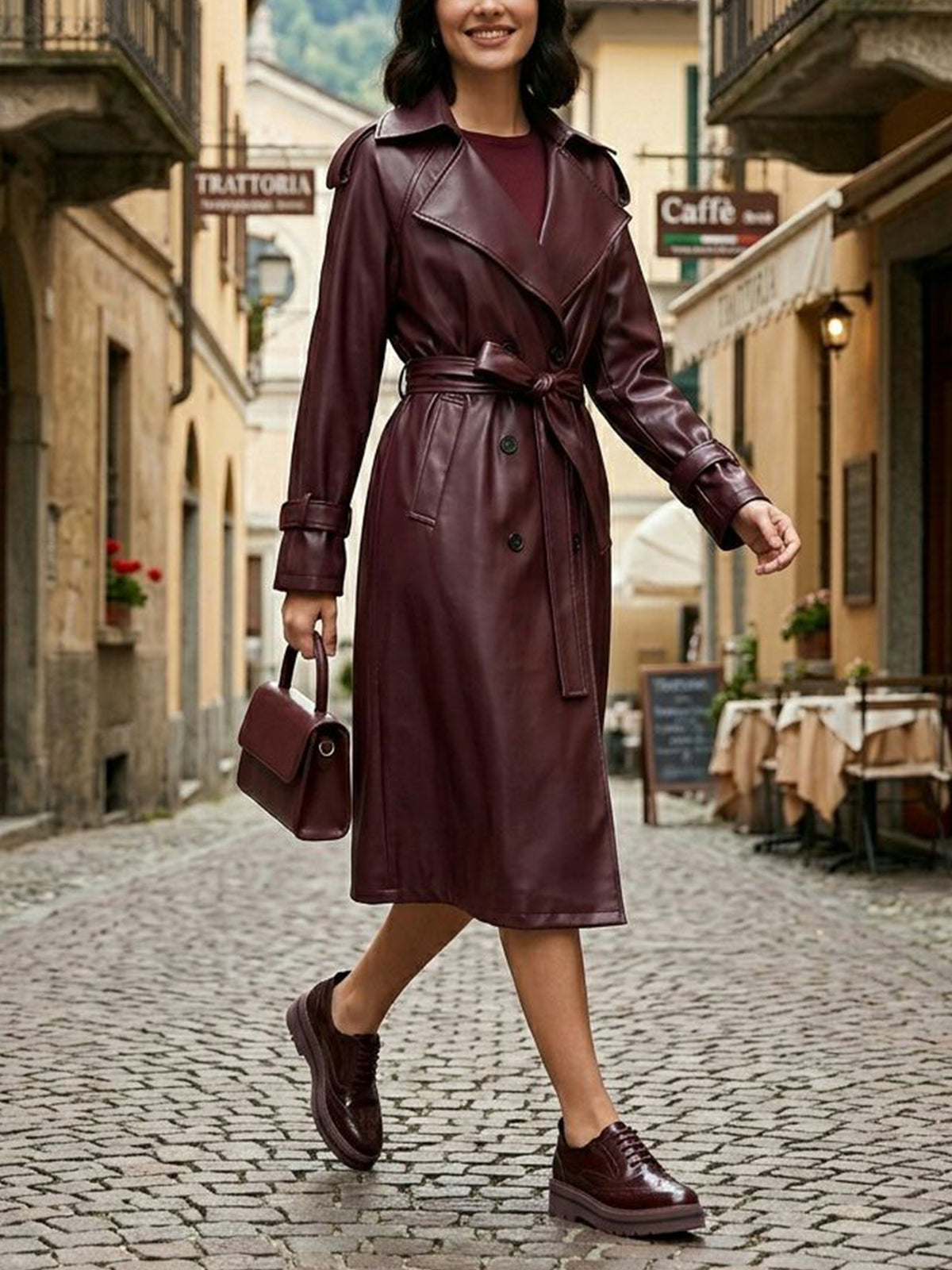 Flatform Brogues in Wine