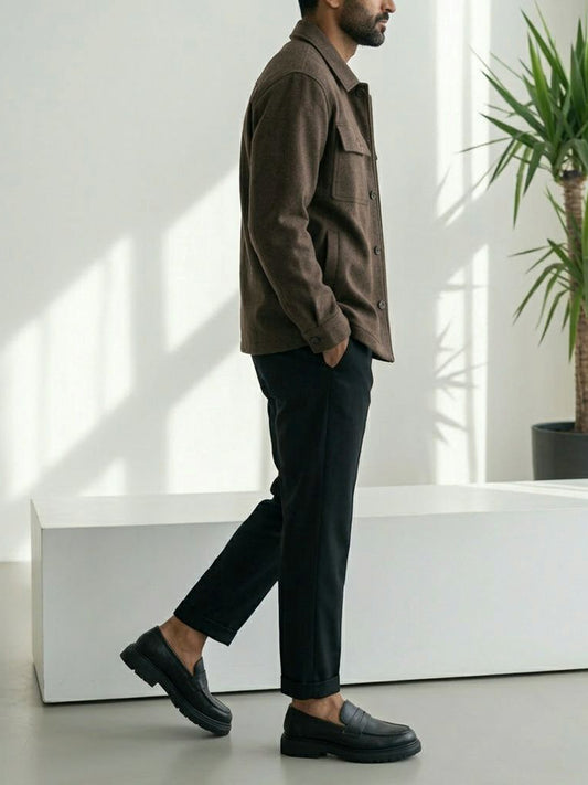 Chunky Sole Loafers in Black