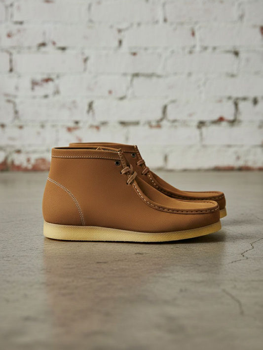 Moccasin Boots in Brown Vegan Suede