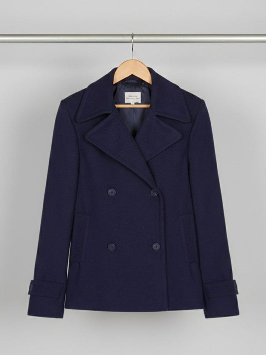 Pea Coat in Navy Blue
