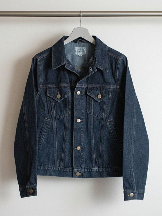 Recycled Denim Jacket in Dark Blue