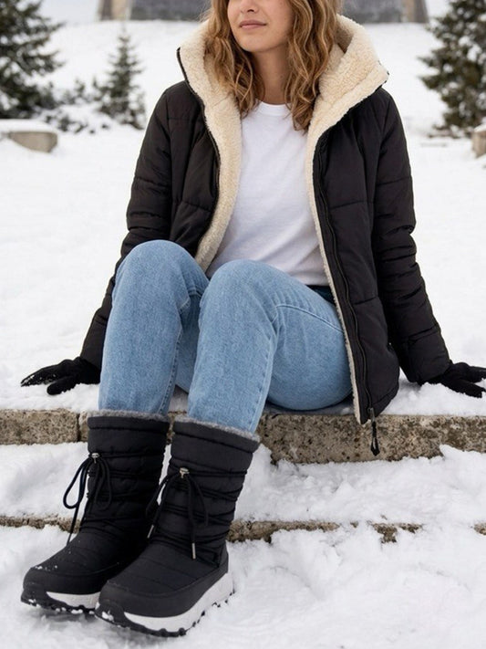 WVSport Quilted Snow Boots in Black