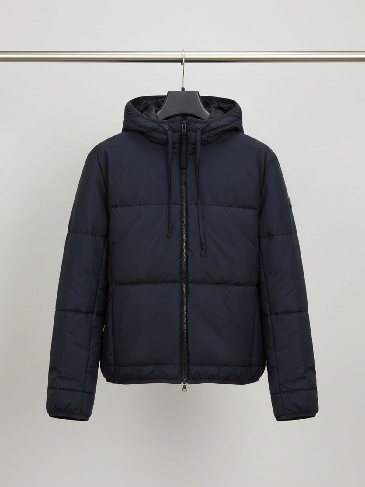 Recycled Hooded Puffer in Black