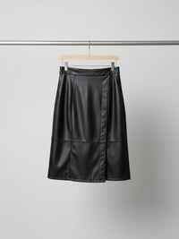 Vegan Leather Wrap Sarong Skirt