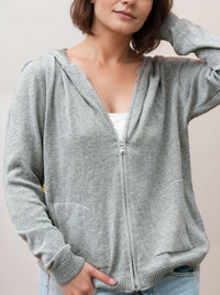 Recycled Knit Hoodie in Grey Knit