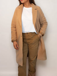 Structured Vegan Wool Coat in Tan