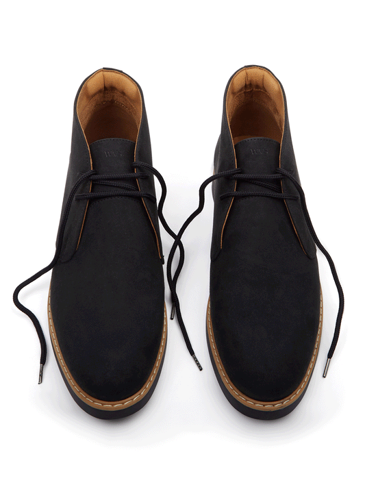 Signature Deserts in Black vegan suede