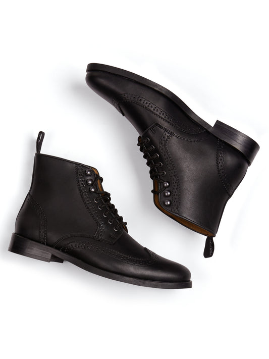Brogue Boots in Dark Brown