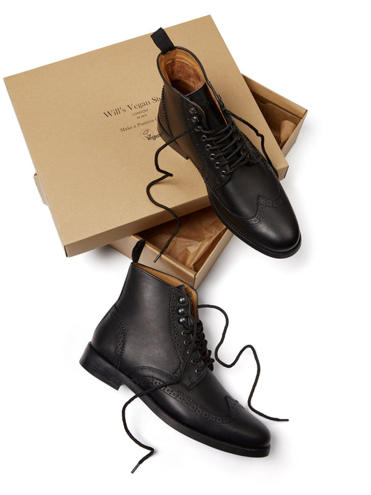 Brogue Boots in Dark Brown