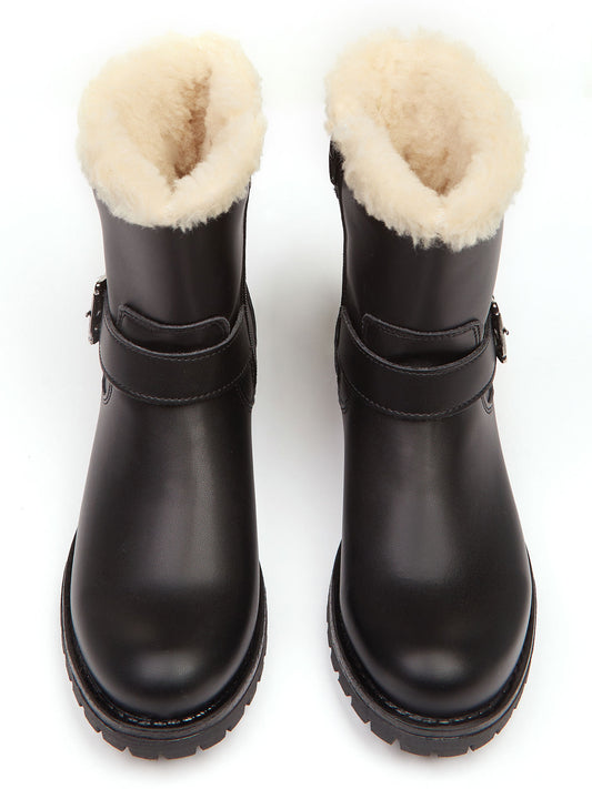 Insulated Biker Boots in Black