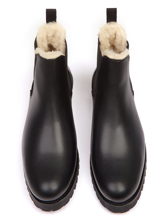 Luxe Insulated Deep Tread Chelsea Boots in Black