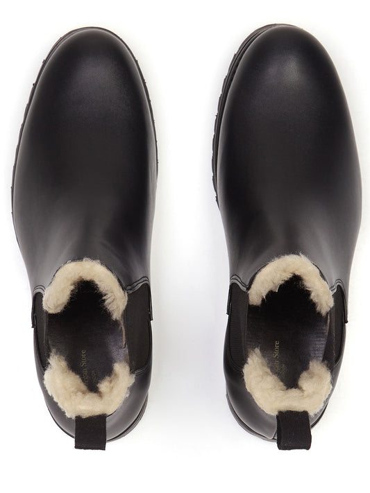 Luxe Insulated Deep Tread Chelsea Boots in Black