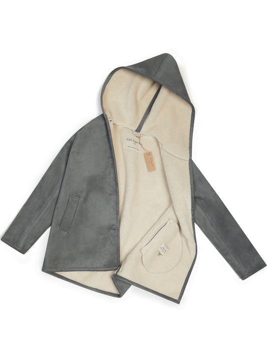 Recycled Vegan Shearling Coat in Tan Recycled Vegan Shearling