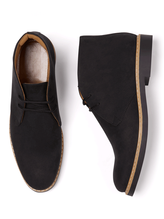 Signature Deserts in Black vegan suede