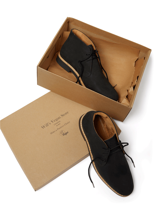 Signature Deserts in Black vegan suede