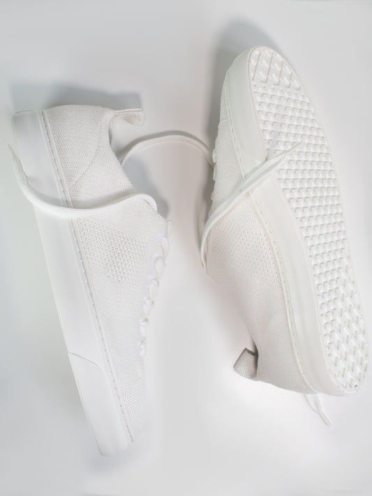 Biodegradable NY Sneakers in White knit