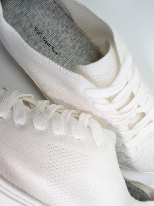Biodegradable NY Sneakers in White knit
