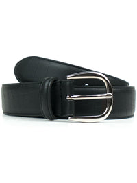D-Ring 3cm Belt in Tooled Black Vegan Leather