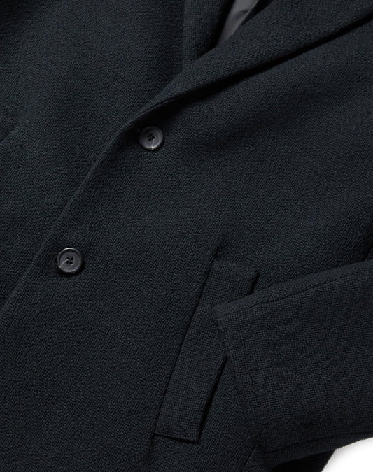 Structured Vegan Wool Coat in Black