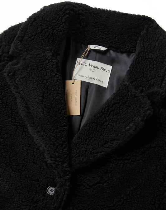 Recycled Teddy Coat in Tan Recycled Teddy