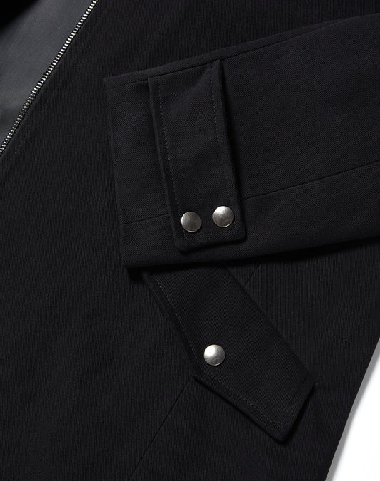 Vegan Wool Hooded Coat in Black