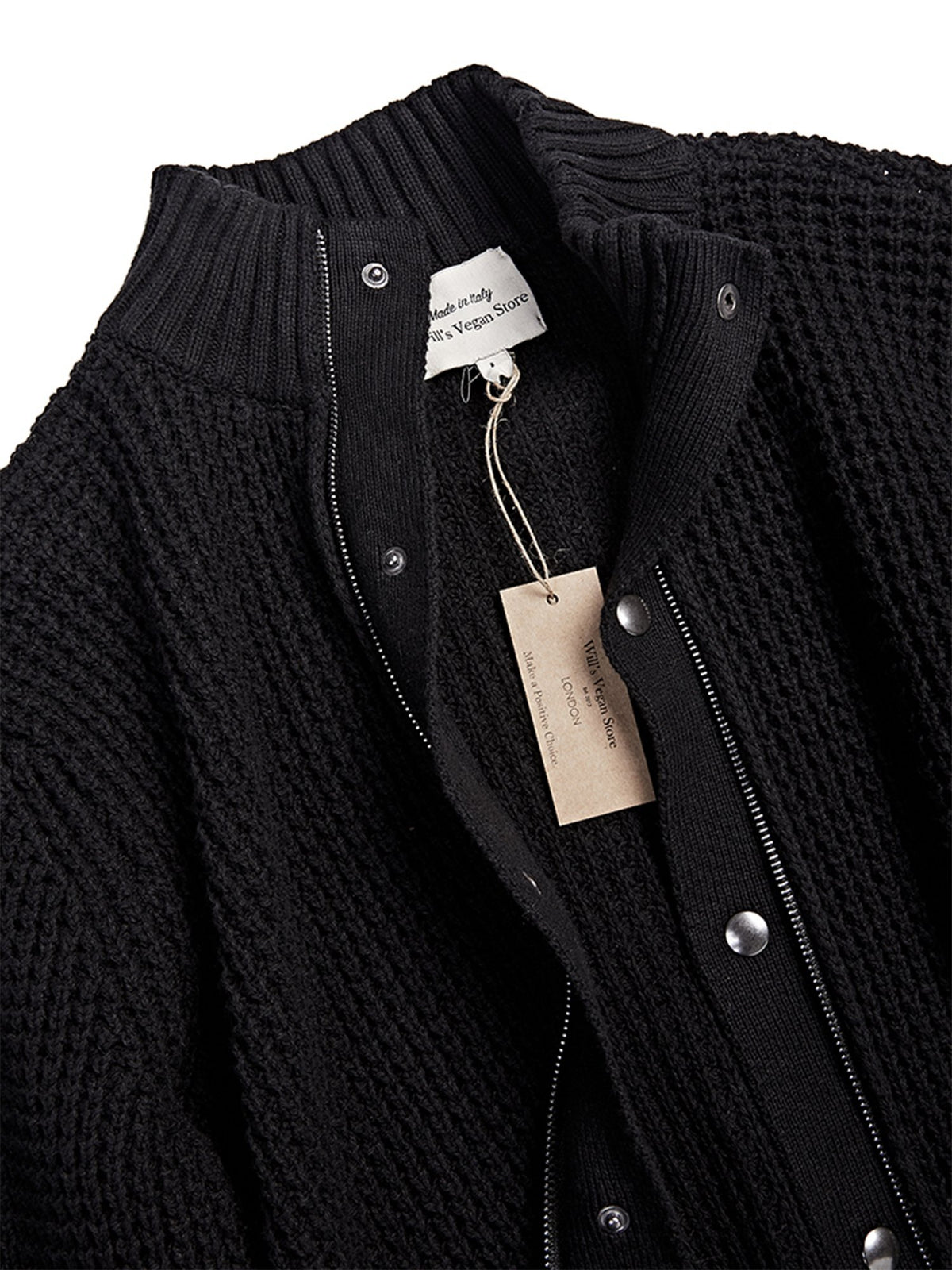 Recycled Waffle Cardigan, detail