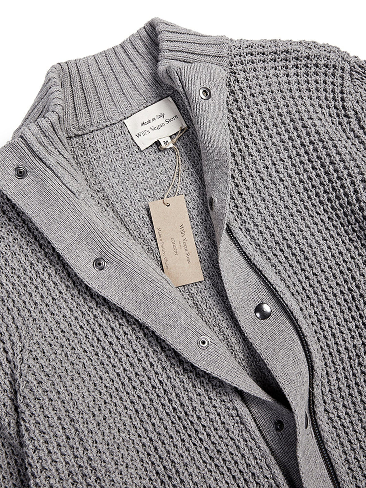 Recycled Waffle Cardigan, detail