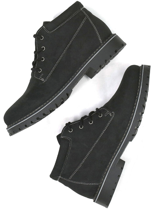 Low Dock Boots in Black Vegan Suede