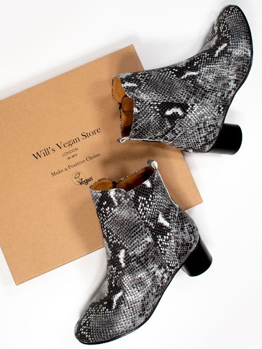Ankle Boots in Snake Print
